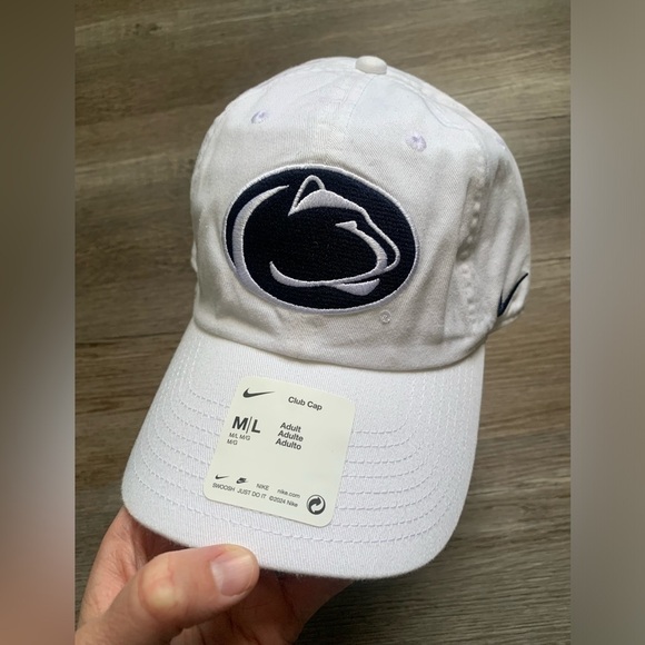 NWT Nike Penn State Club Cap Golf Hat White Blue Adult Size M L New - Picture 3 of 8